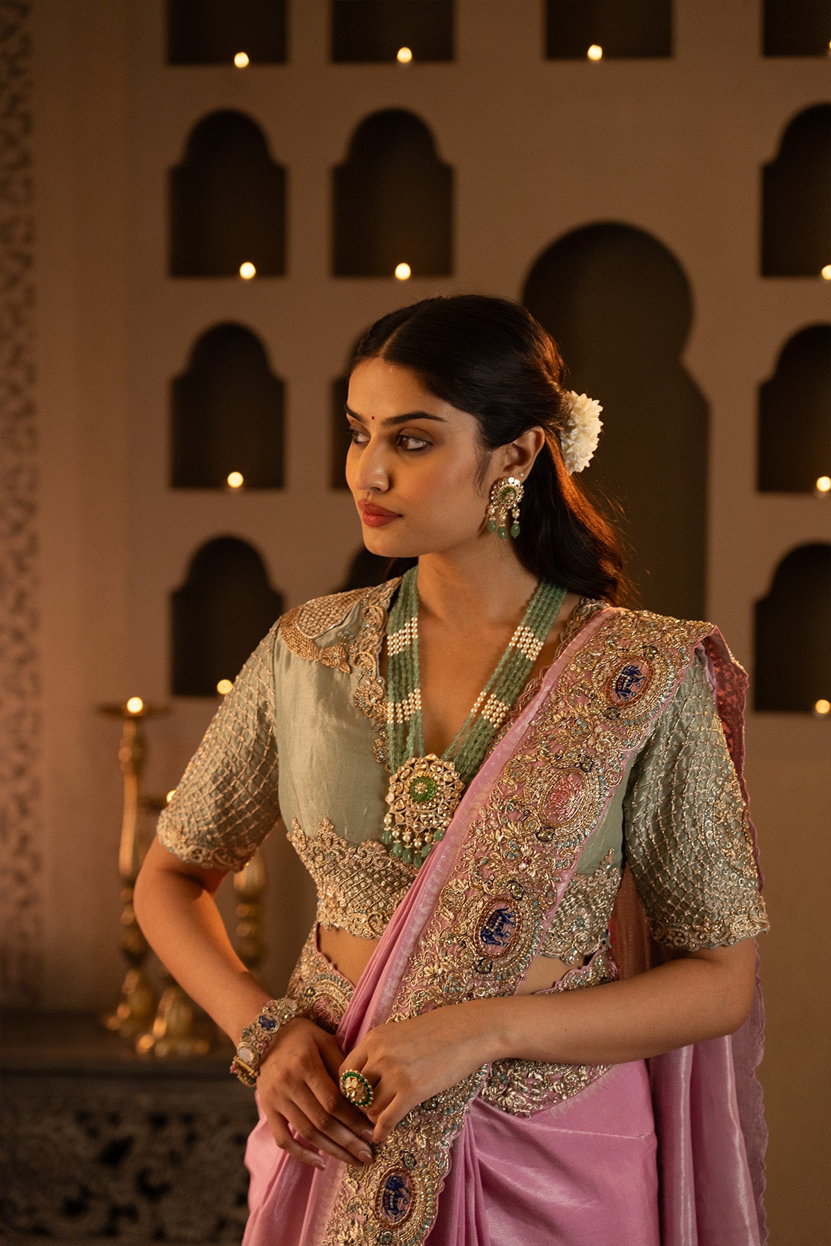 Semi Precious Stones And Real Zari
