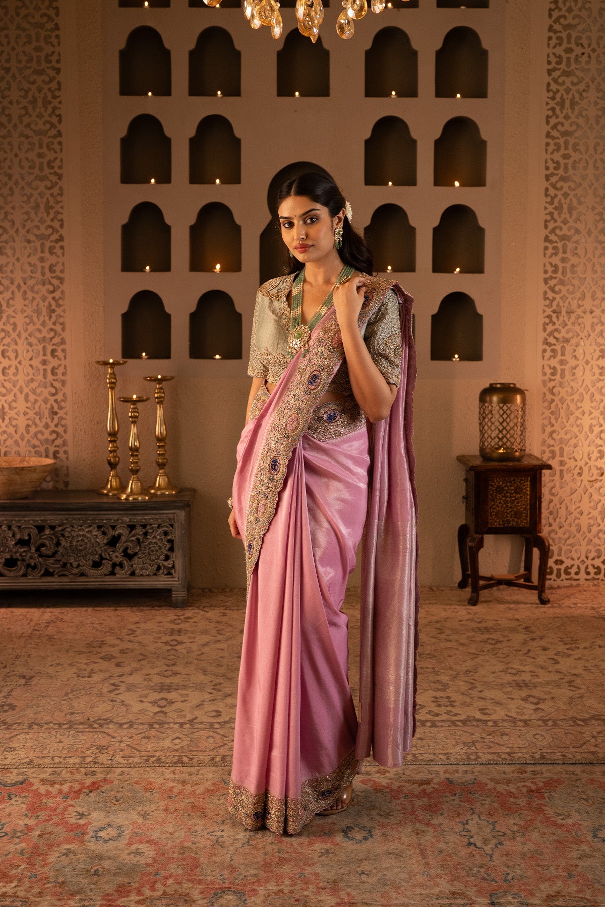 Semi Precious Stones And Real Zari