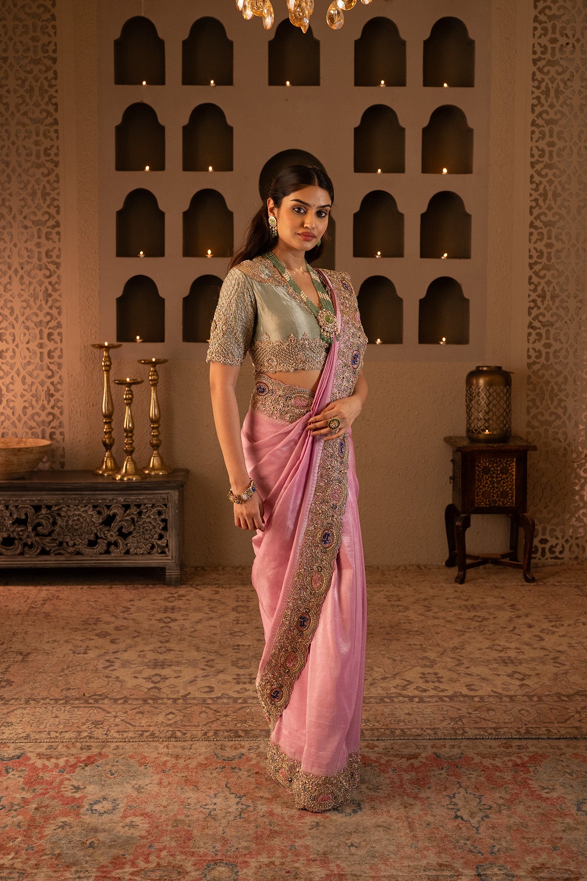 Semi Precious Stones And Real Zari